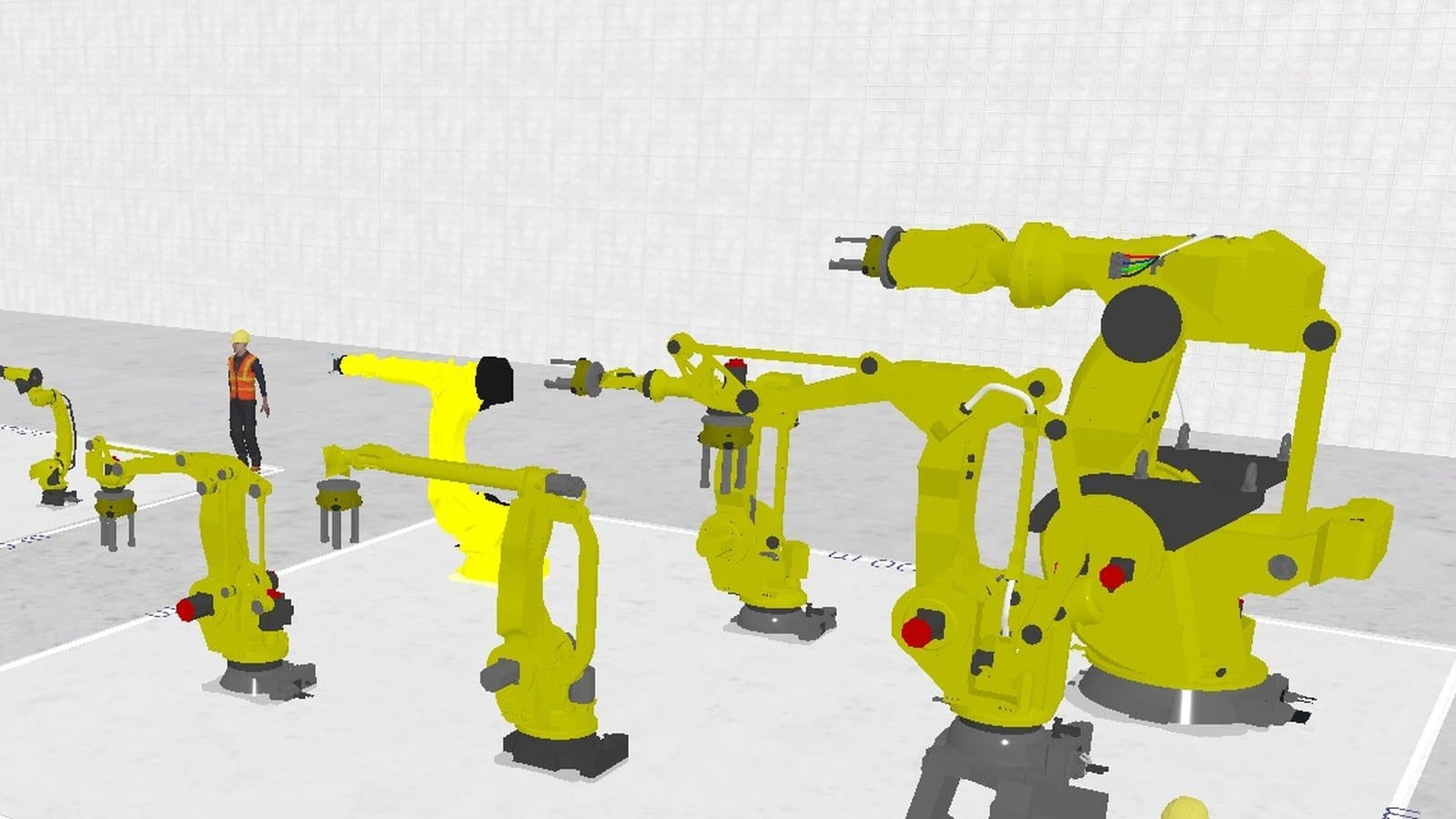 Industrial robots presented in a DBR77 virtual showroom